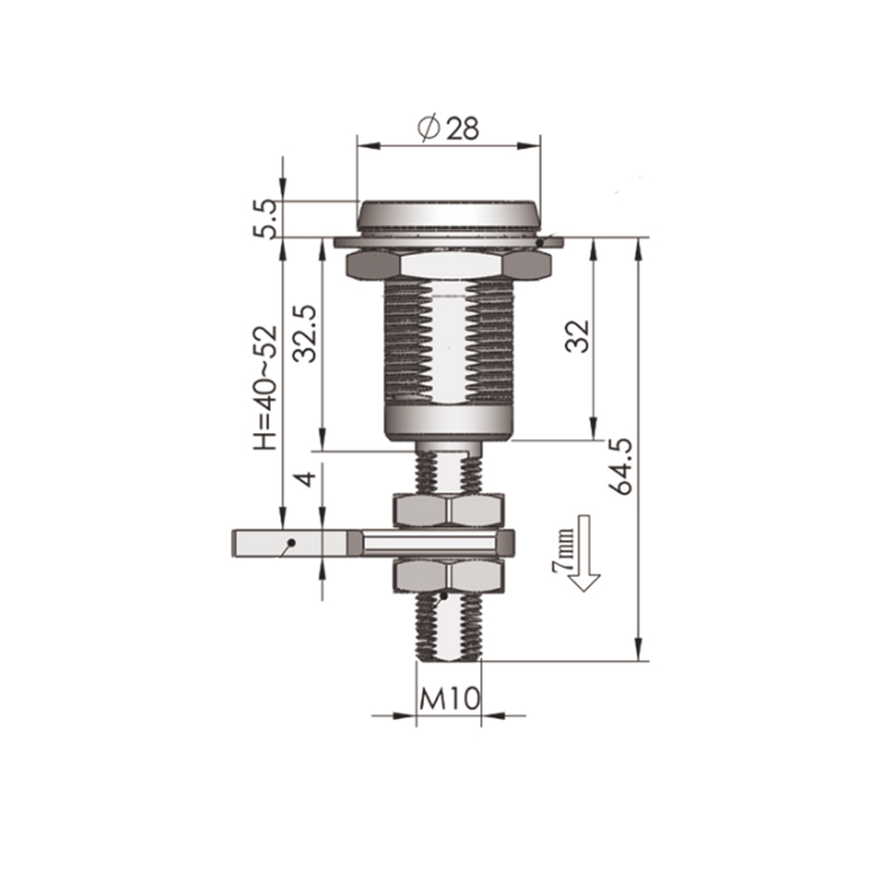 قفل فشاری سیلندر 8 میلی متری مثلثی MS816-3A-1 قفل فشاری سیلندر 8 میلی متری مثلثی MS816-3A-1