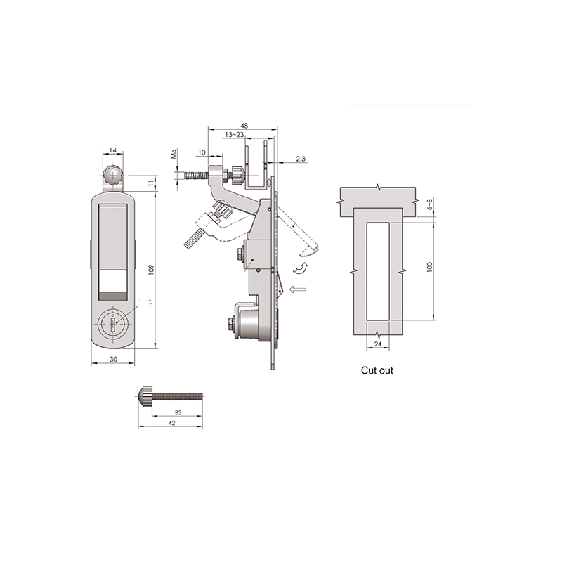MS718-2 227 گرمی اسپری مشکی پایه نوع فشرده سازی قفل کابینت MS718-2 227 گرمی اسپری مشکی پایه نوع فشرده سازی قفل کابینت