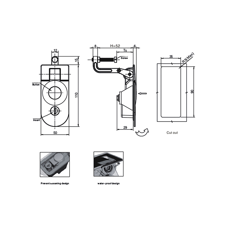 MS718-3-1 قفل 375 گرمی هسته فشاری قفل کابینت MS718-3-1 قفل 375 گرمی هسته فشاری قفل کابینت
